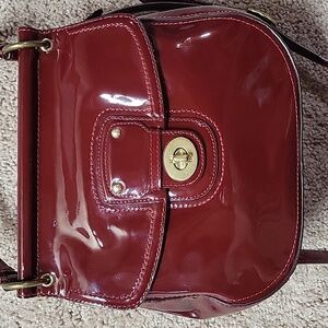 Coach Willis Top Handle Crimson Red Patent Leather Crossbody Handbag